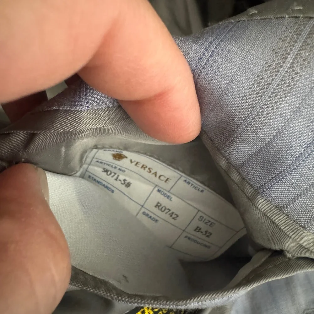 Gianni Versace Suit Mens 42R W32 Blue Pinstripe Vintage 3-Button Wool Italy - Picture 5 of 6